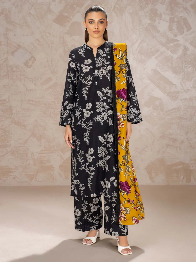 3PC Lawn Printed Shirt With Digital Printed Dupatta-1630