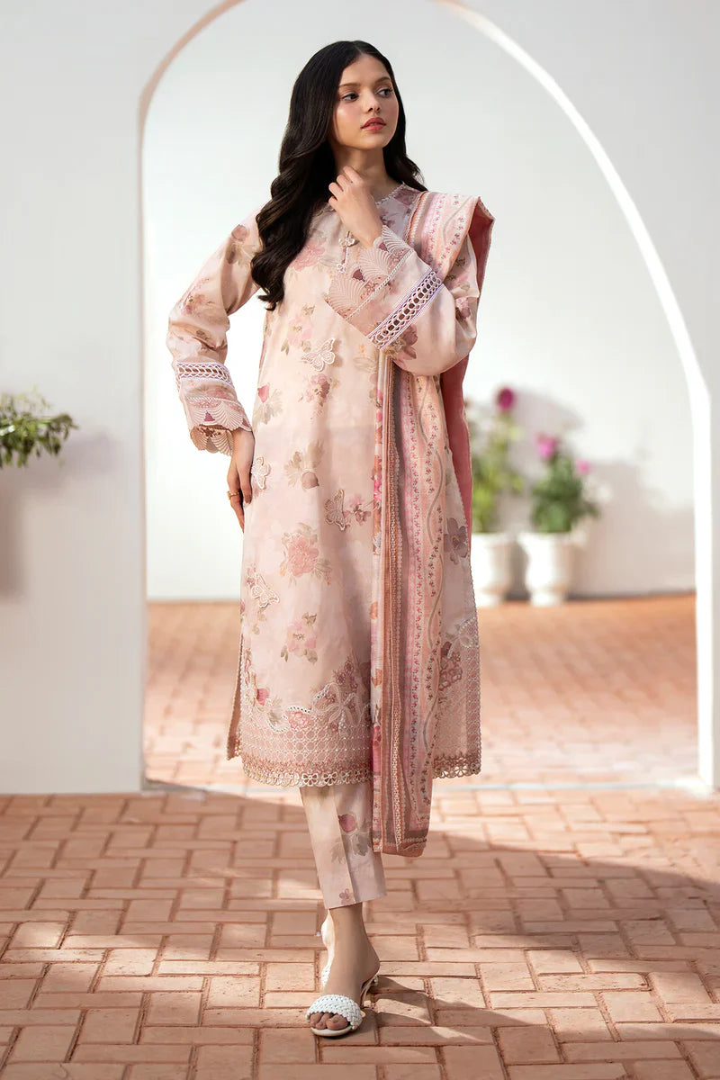 BAROQUE 3PC Lawn Printed Shirt With Voile Printed Dupatta-790