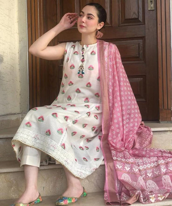 KHADDAR-3PC WITH KHADDAR PRINTED SHIRT & TROUSER-922