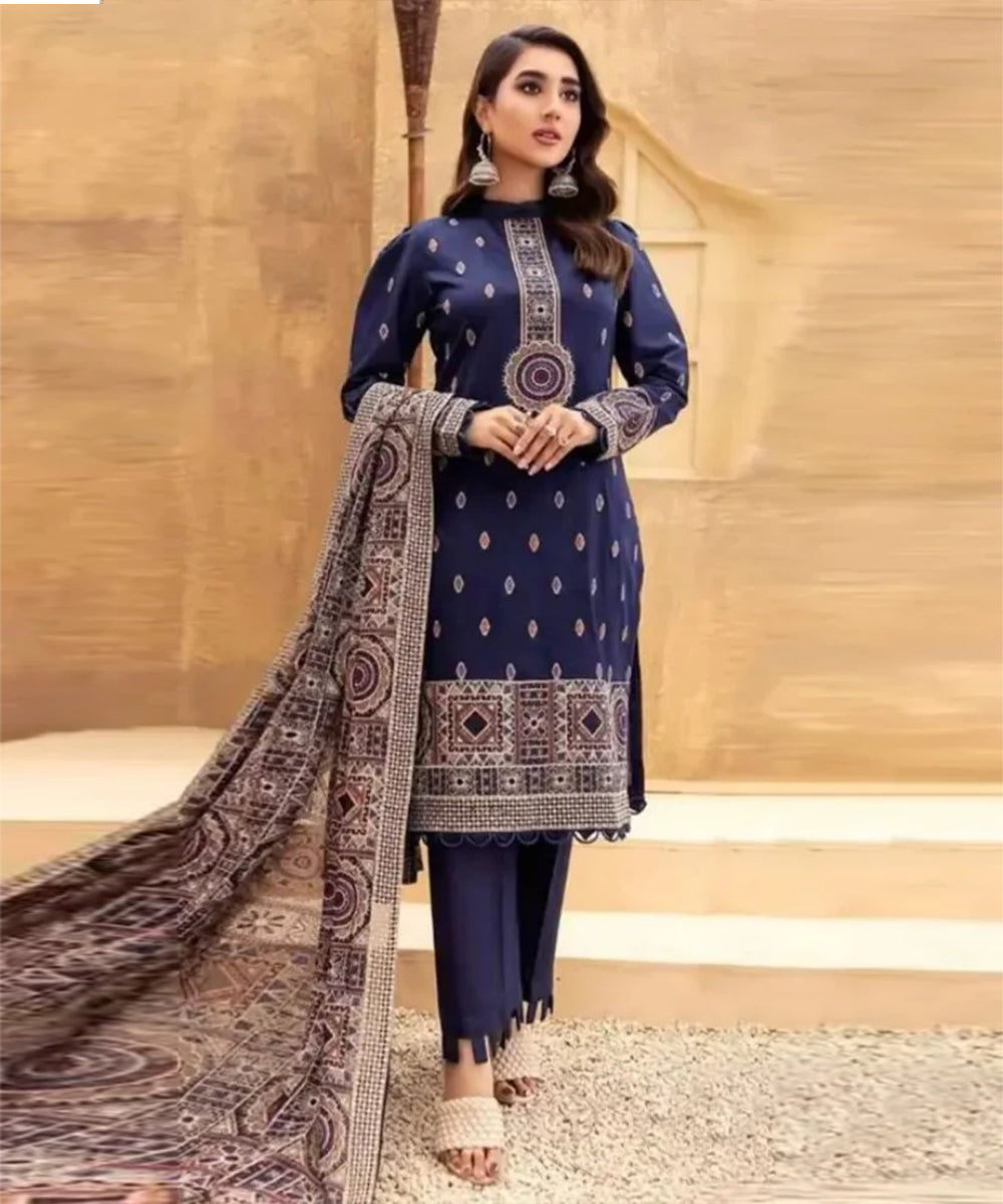 Bareeze Dhanak 3PC Embroidered With Dhanak Embroidered Shawl-138