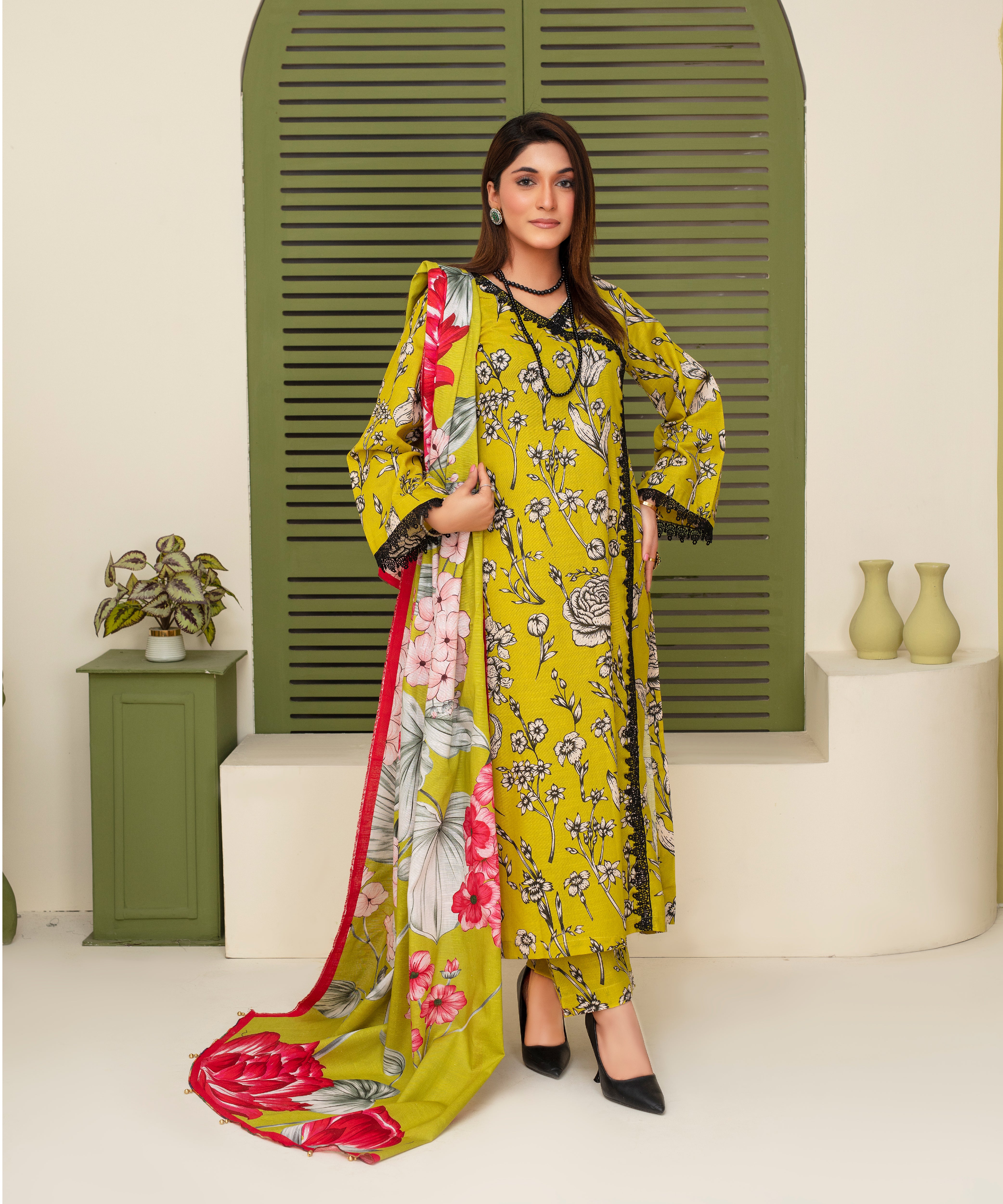 CREATION KHADDAR 3PC WITH KHADDAR PRINTED SHIRT & TROUSER-902