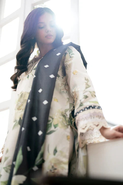 BAROQUE 3PC Lawn Printed Shirt With Voile Printed Dupatta-785