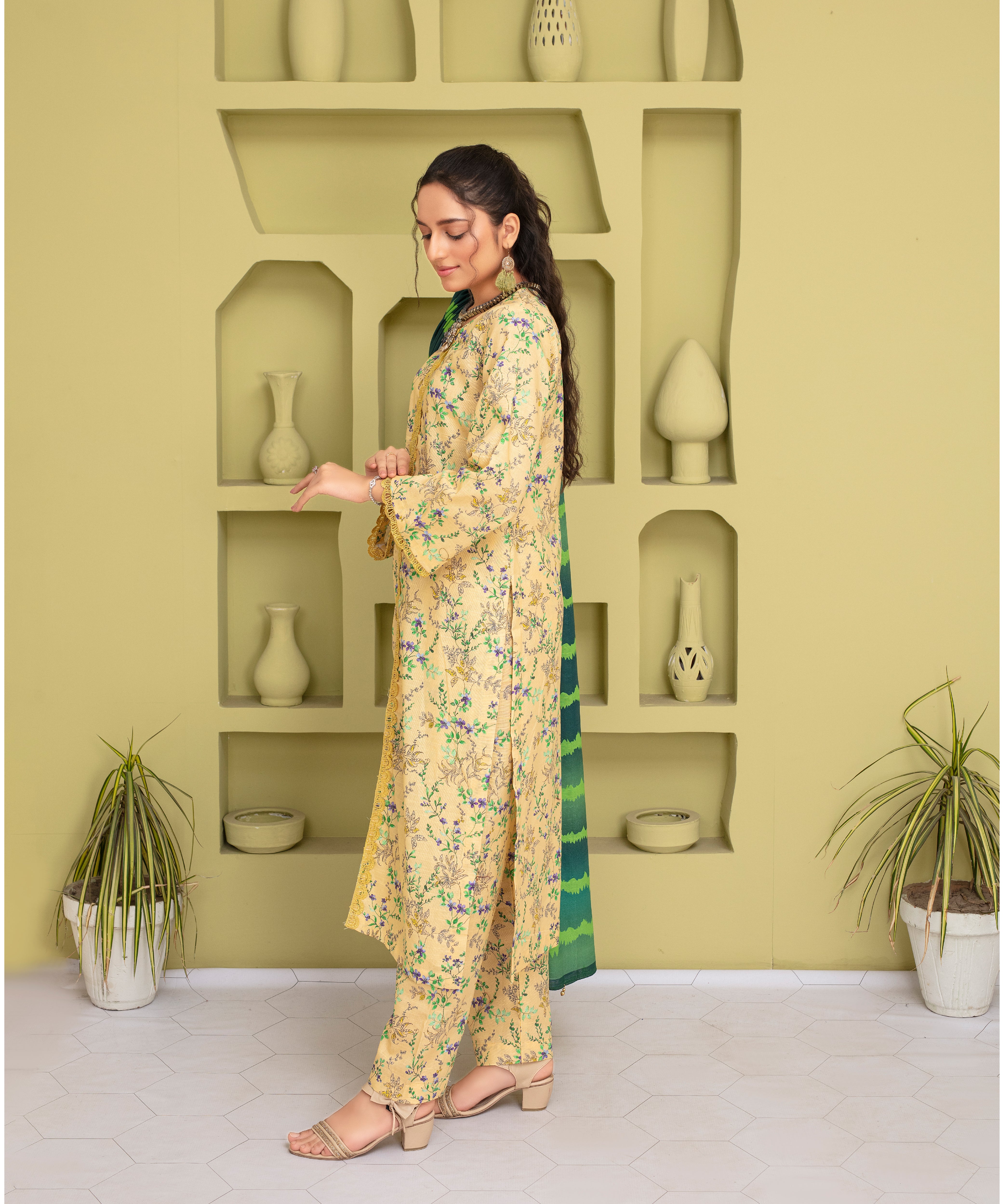 CREATION KHADDAR 3PC WITH KHADDAR PRINTED SHIRT & TROUSER-901