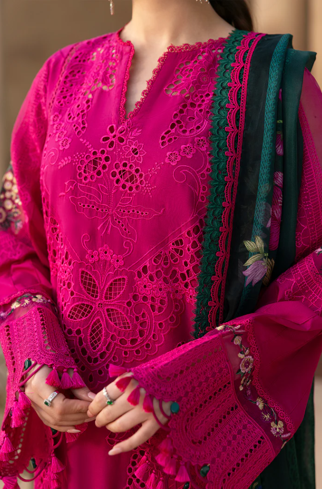 3PC Lawn Embroidered Shirt With Digital Printed Jacquard Dupatta- 5038