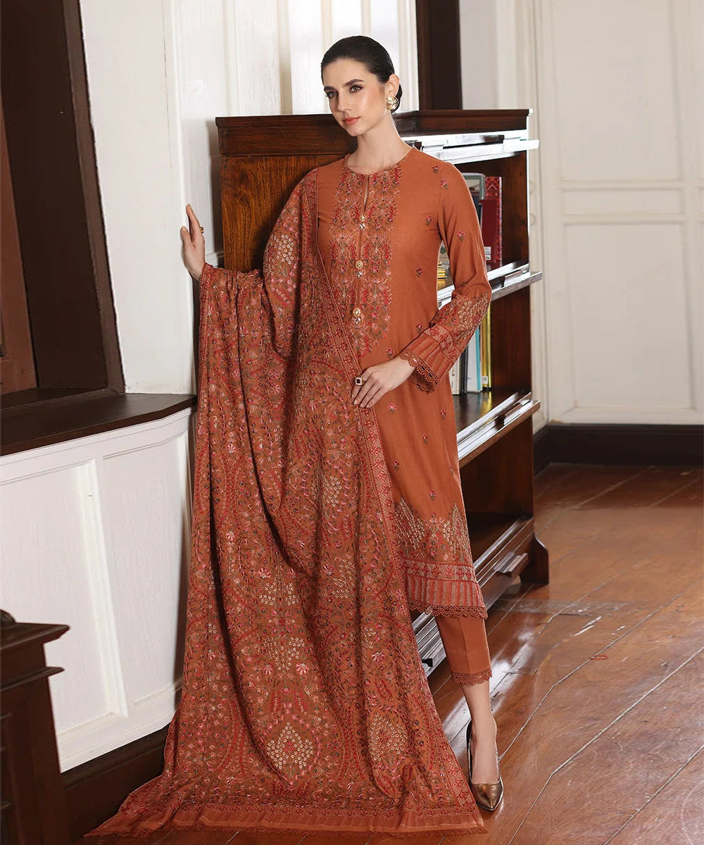 Bareeze Dhanak 3PC Embroidered With Dhanak Shawl Embroidered-188