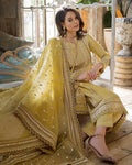 Linen 3PC Embroidered with Organza Sequins Embroidered Dupatta -583