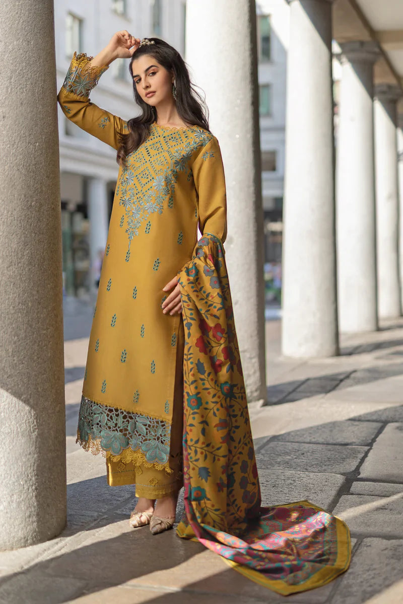Lawn-3PC Embroidered Shirt with Digital Printed Jacquard Dupatta-1105