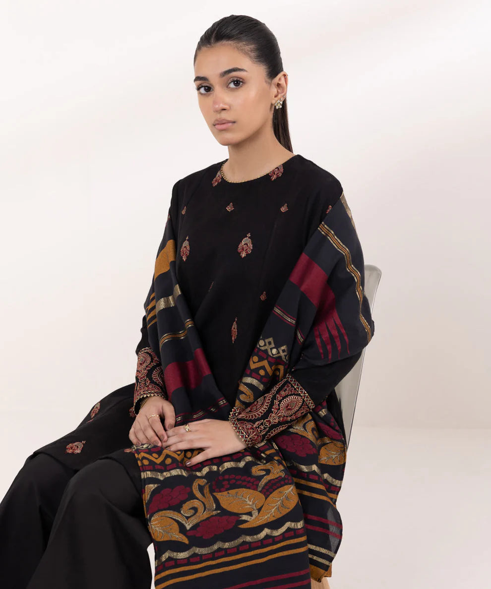 3PC Lawn Embroidered Shirt With Digital Printed Jacquard Dupatta-5174