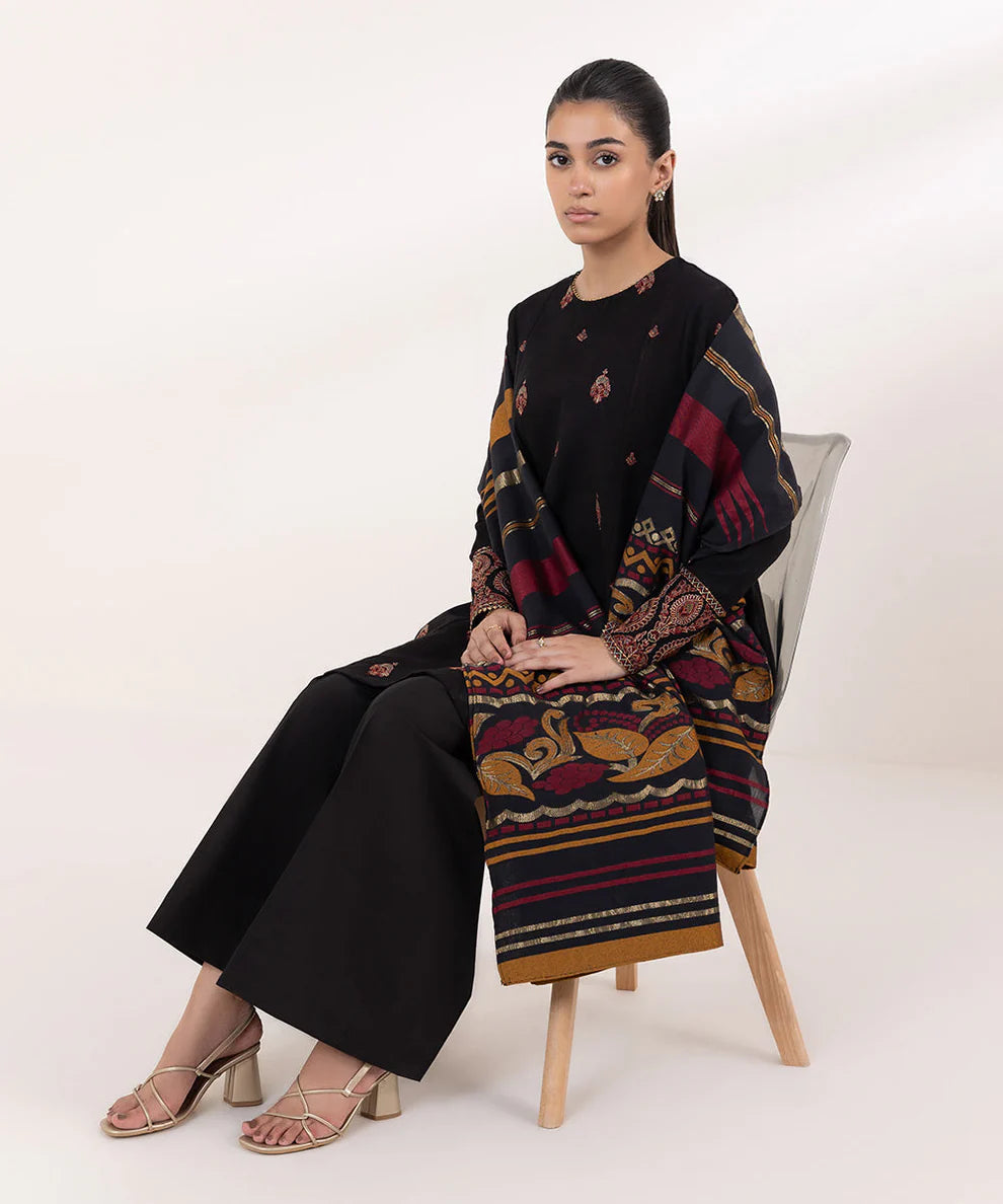 3PC Lawn Embroidered Shirt With Digital Printed Jacquard Dupatta-5174