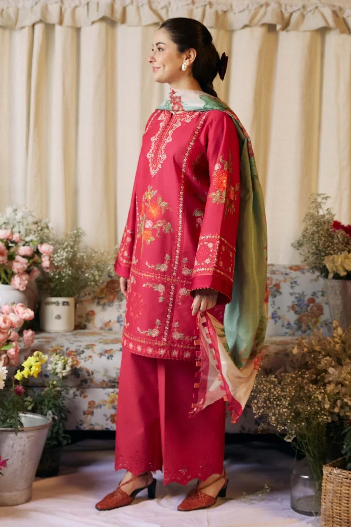 ZARA SHAHJAHAN 3PC Lawn Embroidered Shirt With Printed Dupatta-493