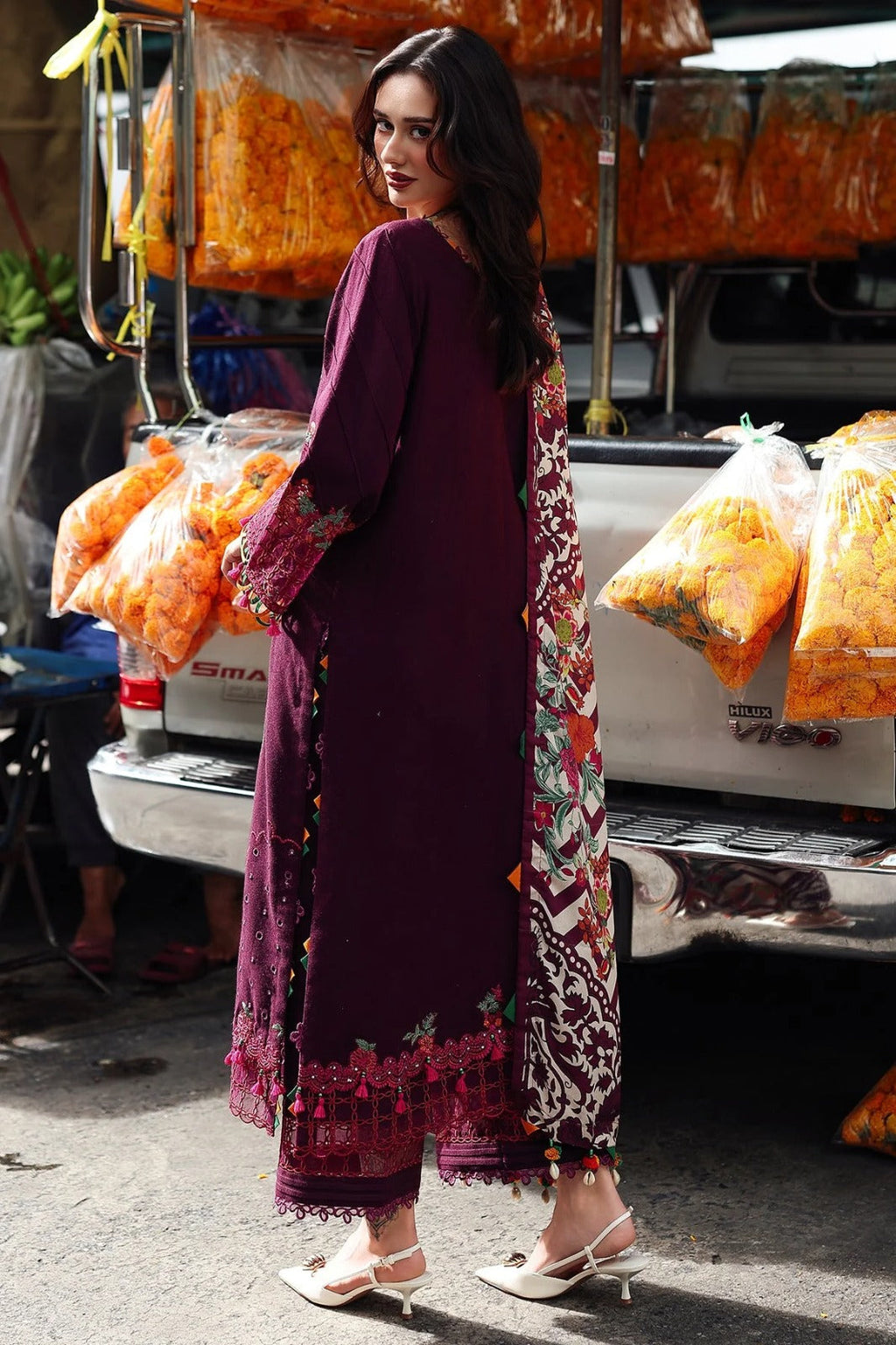 Lawn -3PC Embroidered Shirt with Digital Printed Jacquard Dupatta- 5059