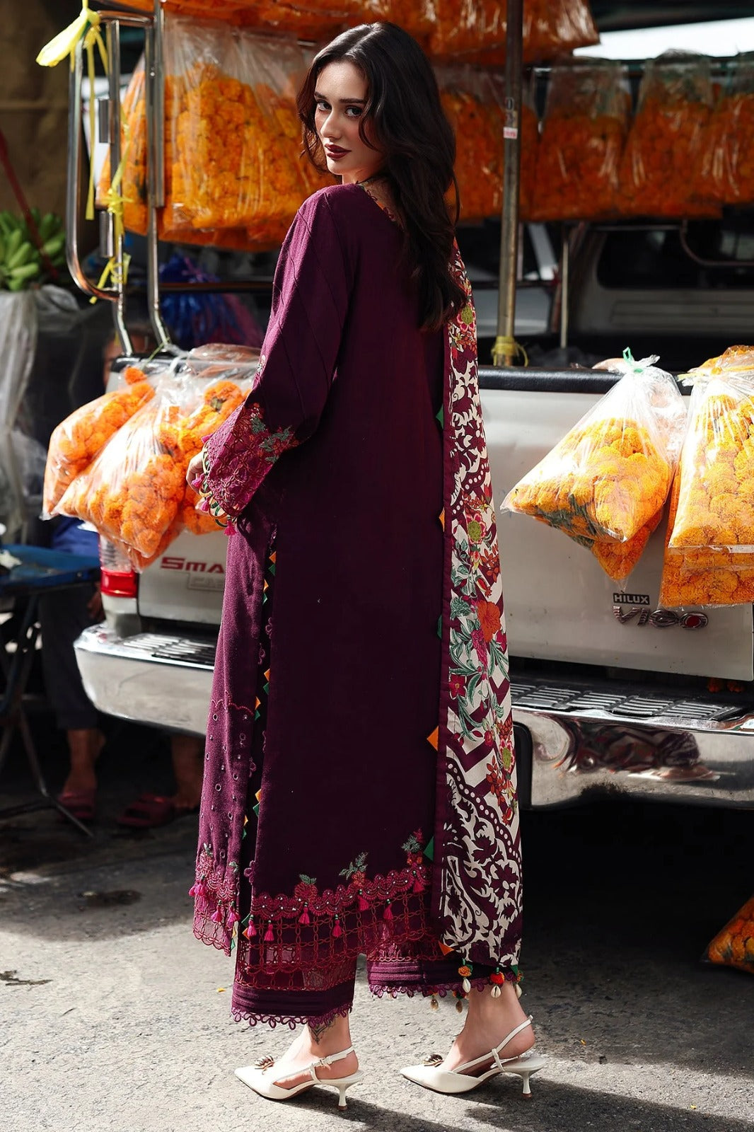 Lawn -3PC Embroidered Shirt with Digital Printed Jacquard Dupatta- 5059