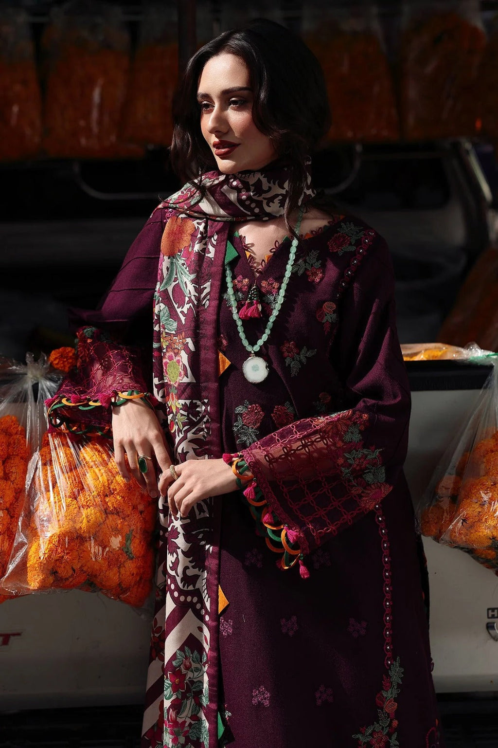 Lawn -3PC Embroidered Shirt with Digital Printed Jacquard Dupatta- 5059