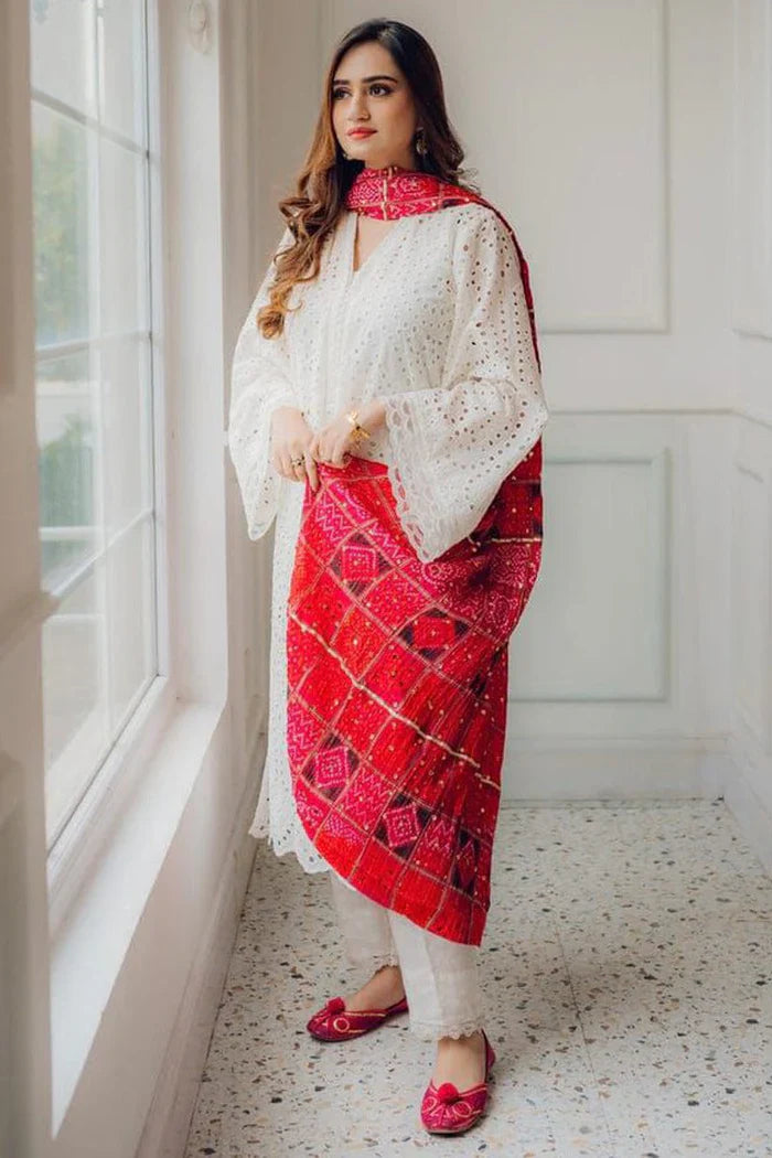 Lawn-3PC Embroidered Shirt with Digital Printed Jacquard Dupatta-1264