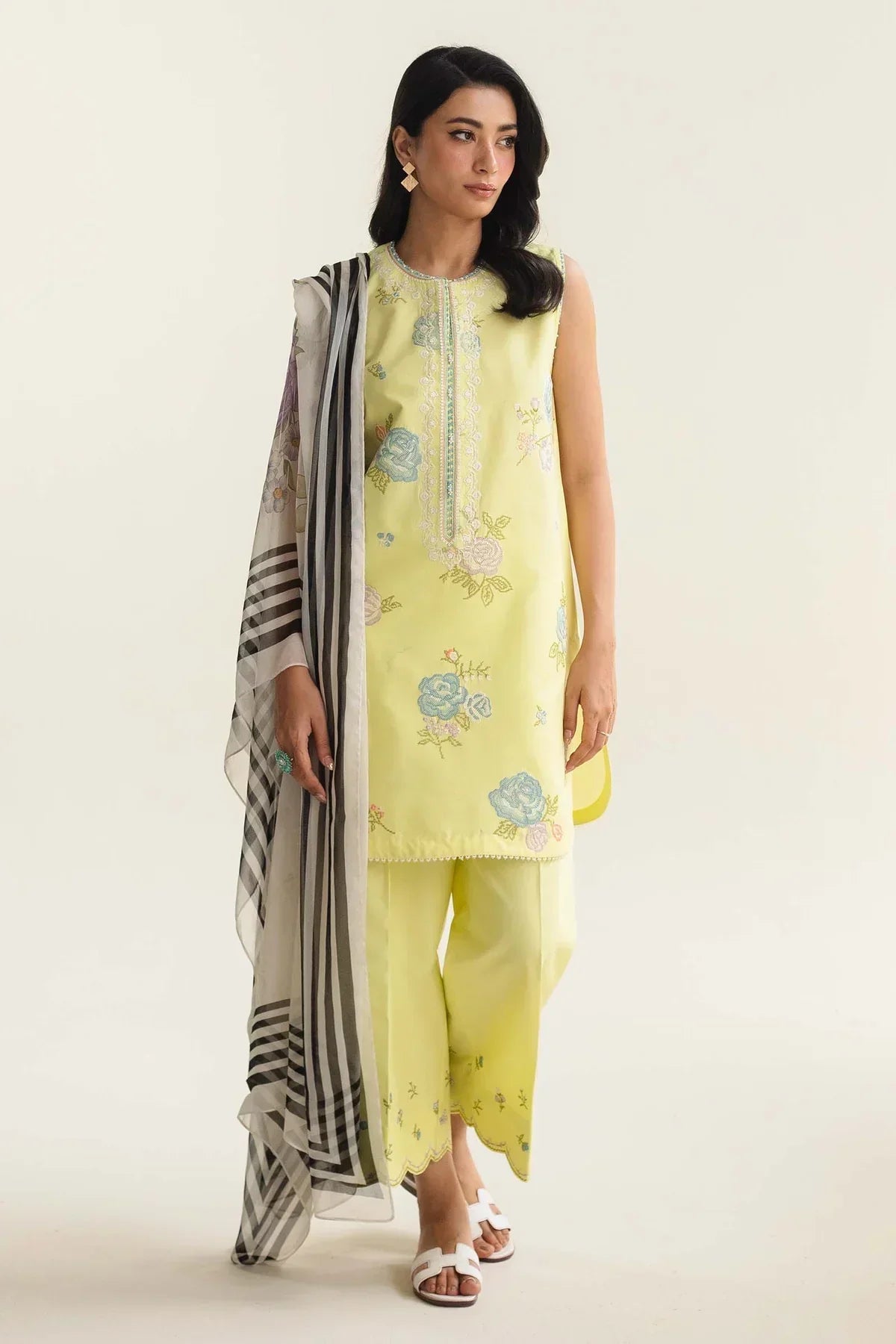 ZARA SHAHJAHAN 3PC Lawn Embroidered Shirt With Printed Dupatta-507