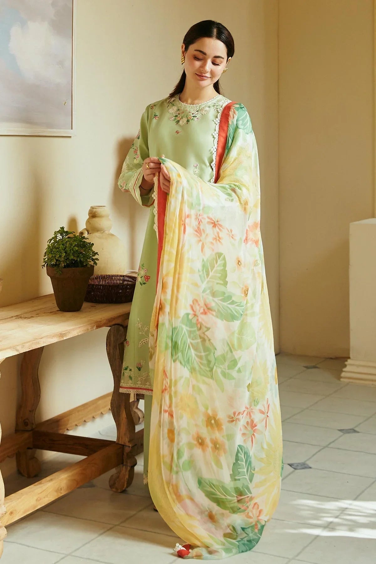 ZARA SHAHJAHAN 3PC Lawn Embroidered Shirt With Printed Dupatta-476