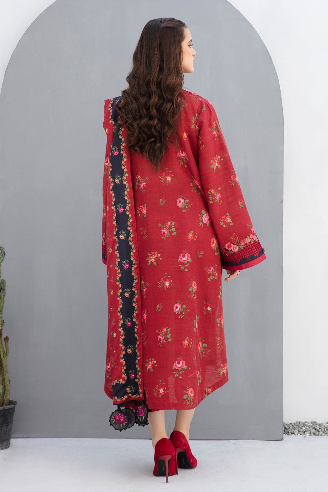 BAROQUE 3PC Lawn Printed Shirt With Voile Printed Dupatta-765