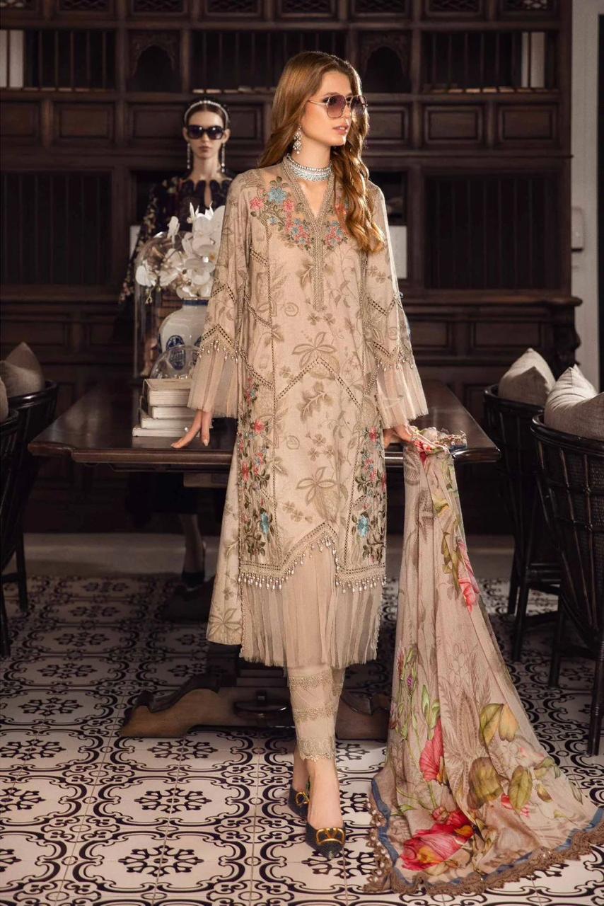 MARIA B 3PC Lawn Printed Shirt With Printed Dupatta And Trouser-776