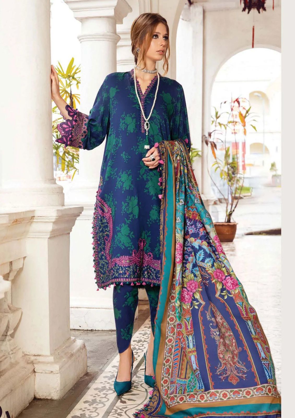 MARIA B 3PC Lawn Printed Shirt With Printed Dupatta And Trouser-780