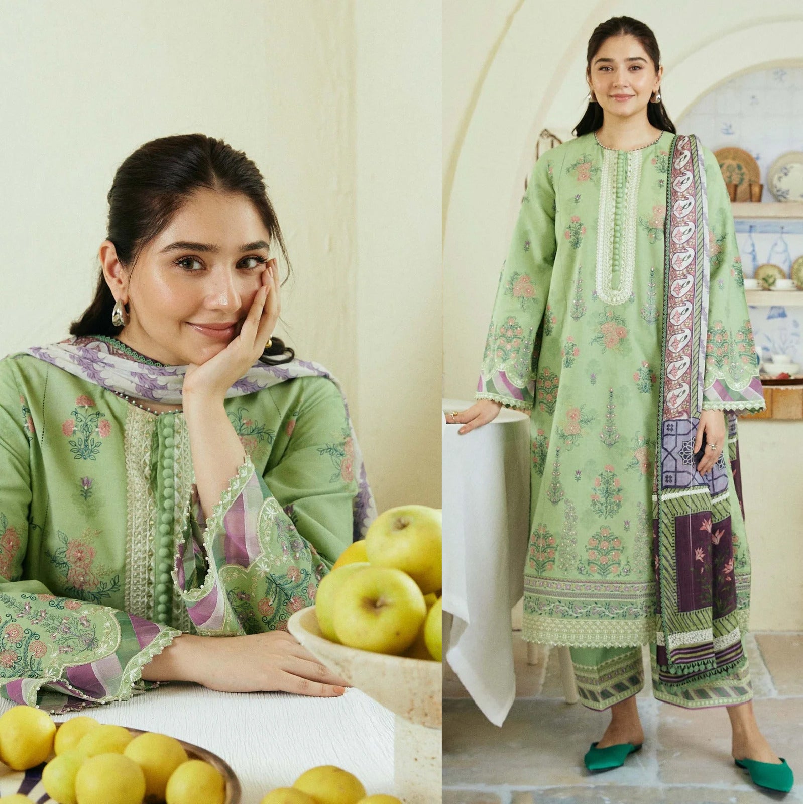 ZARA SHAHJAHAN 3PC Lawn Embroidered Shirt With Printed Dupatta-485