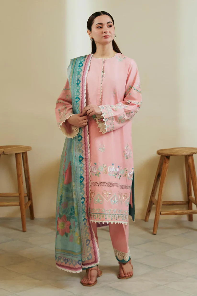 ZARA SHAHJAHAN 3PC Lawn Embroidered Shirt With Printed Dupatta-377