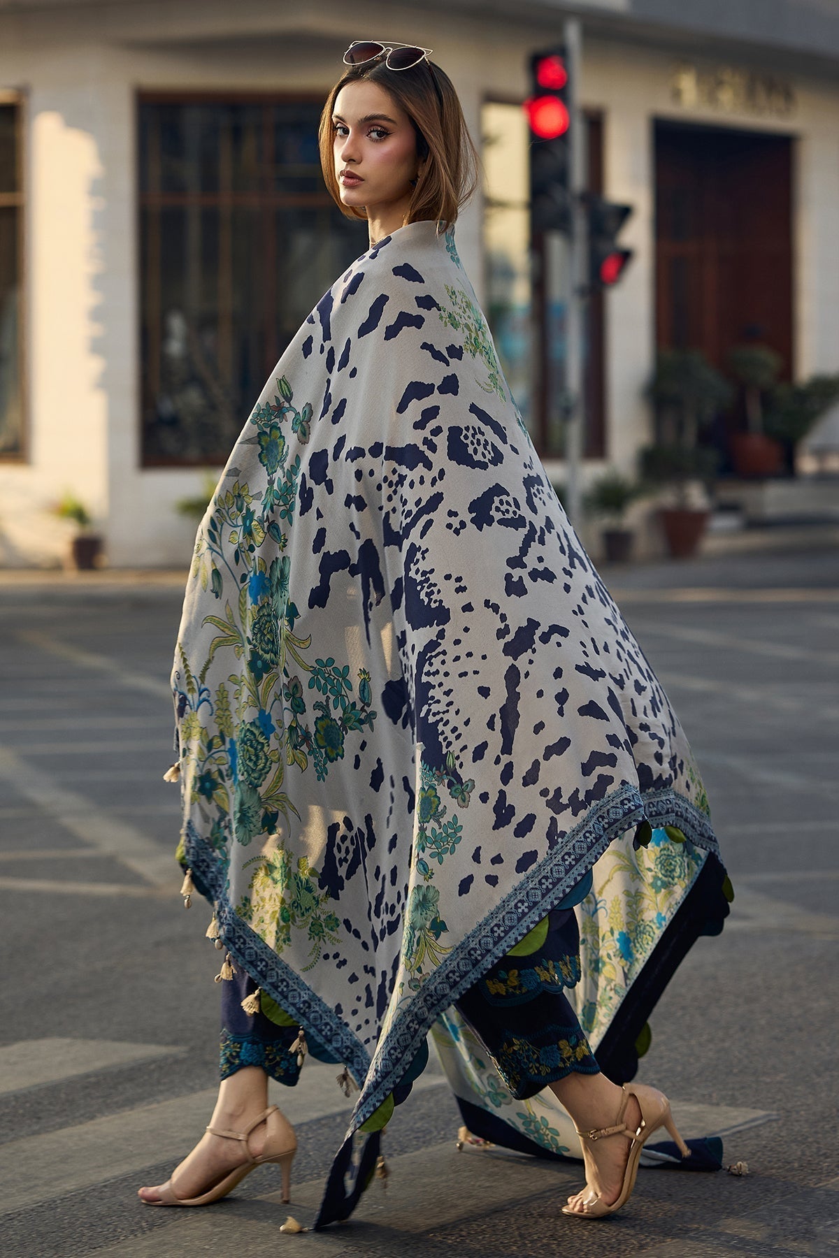 3PC Lawn Embroidered Shirt With Digital Printed Jacquard Dupatta- 5037